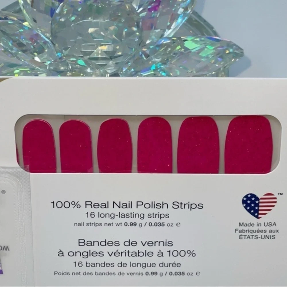 Color Street | All Fun and Fiesta, flirty magenta shade coated in pink glitter